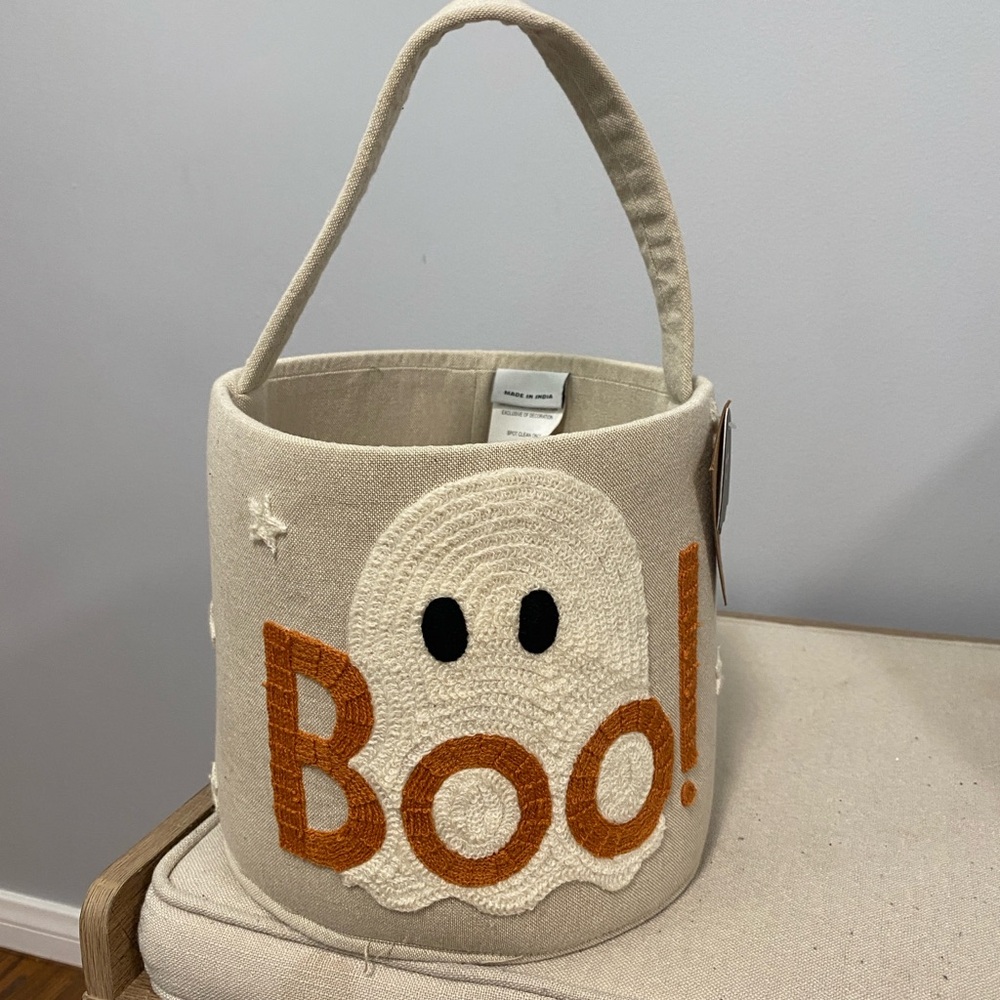 Ghost Halloween Basket with Boo Design - TJ Maxx